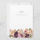 パープル&赤面ピンクフローラ結婚式招待状 招待状 (裏面)