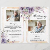 パープル&赤面葬儀プログラム |サービスの順序 (正面)