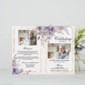 パープル&赤面葬儀プログラム |サービスの順序 (スタンド正面)