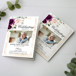 パープル&赤面葬儀プログラム |サービスの順序