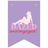 パープル 酔って婚約中 ブライズメイド パーティー バナー (第1の旗)