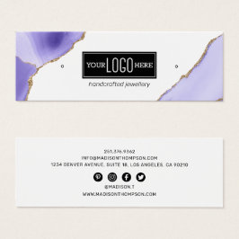 パープル&金ゴールドアゲートイヤリングロゴディスプレイ