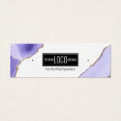 パープル&金ゴールドアゲートイヤリングロゴディスプレイ (正面)