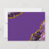 パープル&金ゴールドアゲートゲードグリッターモノグラム ノートカード (裏面)