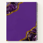 パープル&金ゴールドアゲートゲードグリッターモノグラム ノートブック (裏面)