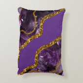 パープル&金ゴールドアゲートゲードグリッター アクセントクッション (裏面(縦))