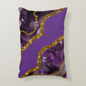 パープル&金ゴールドアゲートゲードグリッター アクセントクッション (正面(垂直))