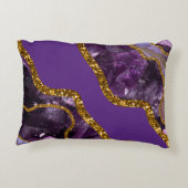 パープル&金ゴールドアゲートゲードグリッター アクセントクッション (裏面)