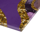 パープル&金ゴールドアゲートゲードグリッター カッティングボード (角)