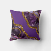 パープル&金ゴールドアゲートゲードグリッター クッション (裏面)