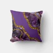 パープル&金ゴールドアゲートゲードグリッター クッション (正面)