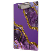 パープル&金ゴールドアゲートゲードグリッター クリップボード (左)