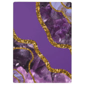 パープル&金ゴールドアゲートゲードグリッター クリップボード (裏面)