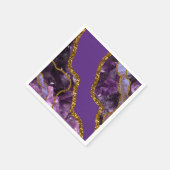 パープル&金ゴールドアゲートゲードグリッター スタンダードカクテルナプキン (角)