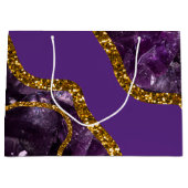 パープル&金ゴールドアゲートゲードグリッター ラージペーパーバッグ (正面)