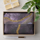 パープル&金ゴールドアゲートゲードグリッター 薄葉紙 (ギフト)