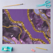 パープル&金ゴールドアゲートゲードグリッター 薄葉紙 (クラフト)