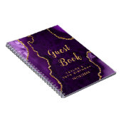 パープル&金ゴールドアゲート誕生日ゲストブック ノートブック (右側)