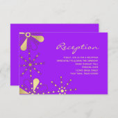 パープル&金ゴールドインディアンインスパイア披露宴情報カード エンクロージャーカード (正面/裏面)
