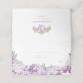 パープル&金ゴールドエレガントクインセニェラ プレイスカード (外部開封)