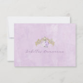 パープル&金ゴールドエレガントフローラフォトキンセアニラ サンキューカード (裏面)