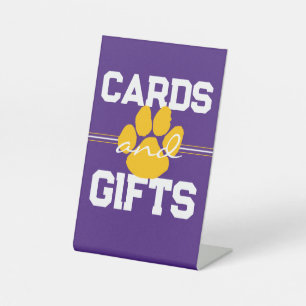 パープル&金ゴールドカード&ギフト卒業表 台座サイン