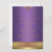 パープル&金ゴールドクラウンベビーシャワー招待状 招待状 (裏面)