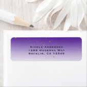 パープル&金ゴールドグモダンラムブライダルシャワーパーティー ラベル (インサイチュ)