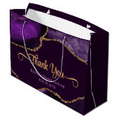 パープル&金ゴールドグリッターアゲイト甘い16ありがとう ラージペーパーバッグ (裏面アングル)