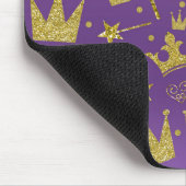 パープル&金ゴールドグリッターガールズプリンセスガールズおもしろい マウスパッド (コーナー)