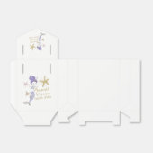 パープル&金ゴールドグリッターマーメイド誕生日パーティーのお願い フェイバーボックス (折り畳みなし)