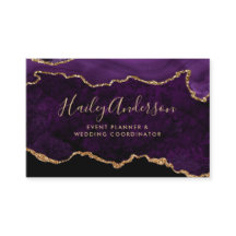 パープル&金ゴールドグリッター水彩金箔アゲート