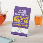 パープル&金ゴールドゲストブック詩の卒業表 台座サイン (インサイチュ)