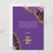 パープル&金ゴールドゲートグリッター結婚の写真 サンキューカード (裏面)