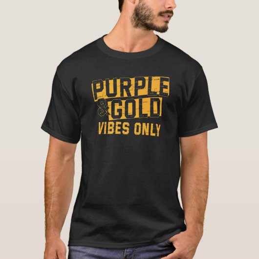 パープル&金ゴールドゲームデイグループシャツ Tシャツ (正面)