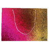 パープル&金ゴールドシェードハッピーバースデー名 ラージペーパーバッグ (裏面)