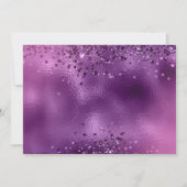 パープル&金ゴールドスウィート16ガール誕生日招待状 招待状 (裏面)