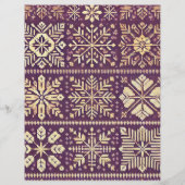 パープル&金ゴールドスカンジナビア冬のスクラップブック (裏面)