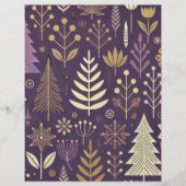 パープル&金ゴールドスカンジナビア自然スクラップブック (正面)