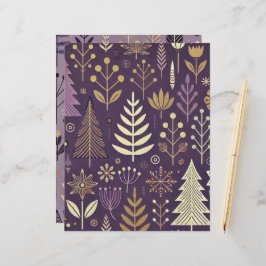 パープル&金ゴールドスカンジナビア自然スクラップブック