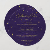 パープル/金ゴールドスキャッタスタースクエア/ラウンドハロウィン メニュー (正面/裏面)