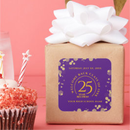 パープル&金ゴールドスクールカレッジ懇親会 スクエアシール