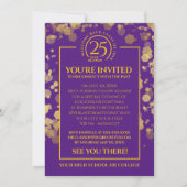 パープル&金ゴールドスクールクラス懇親会 招待状 (正面)