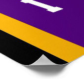 パープル&金ゴールドスクール卒業額壁アート ポスター (角)