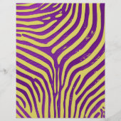 パープル&金ゴールドゼブラストライプパターンスクラップブック紙 (正面)