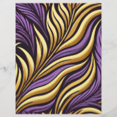 パープル&金ゴールドゼブラストライプパターンスクラップブック紙 (裏面)