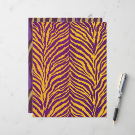 パープル&金ゴールドタイガーストライプパターンスクラップブック紙