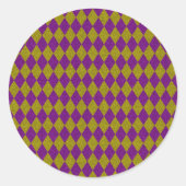 パープル&金ゴールドダイヤモンドグリッター ラウンドシール (正面)