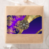 パープル&金ゴールドダマスク ラベル (インサイチュ)