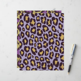 パープル&金ゴールドチータファーパターンスクラップブック紙